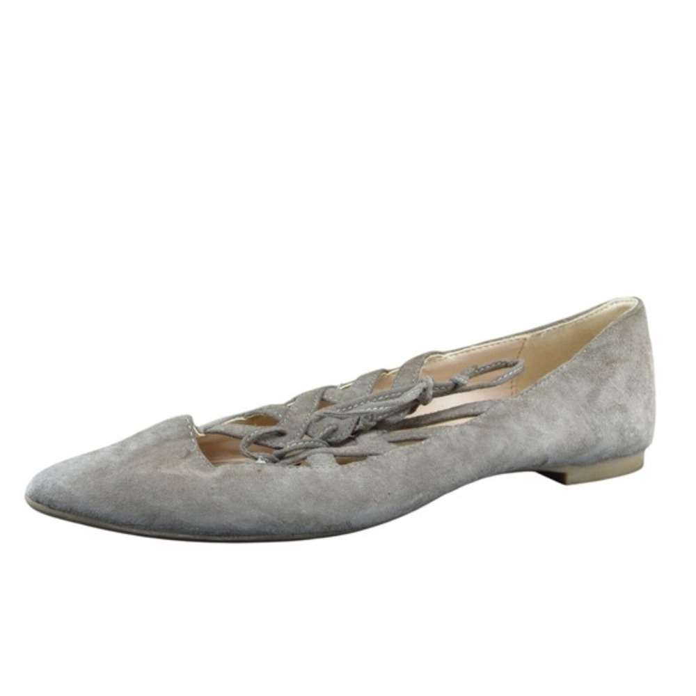 Nine West Womens Mary Jane Size 7 Brown‎ Leather Almond Toe Cutout Flat Shoe